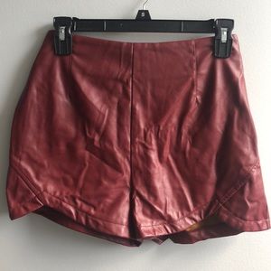 Faux leather/pleather high waist shorts